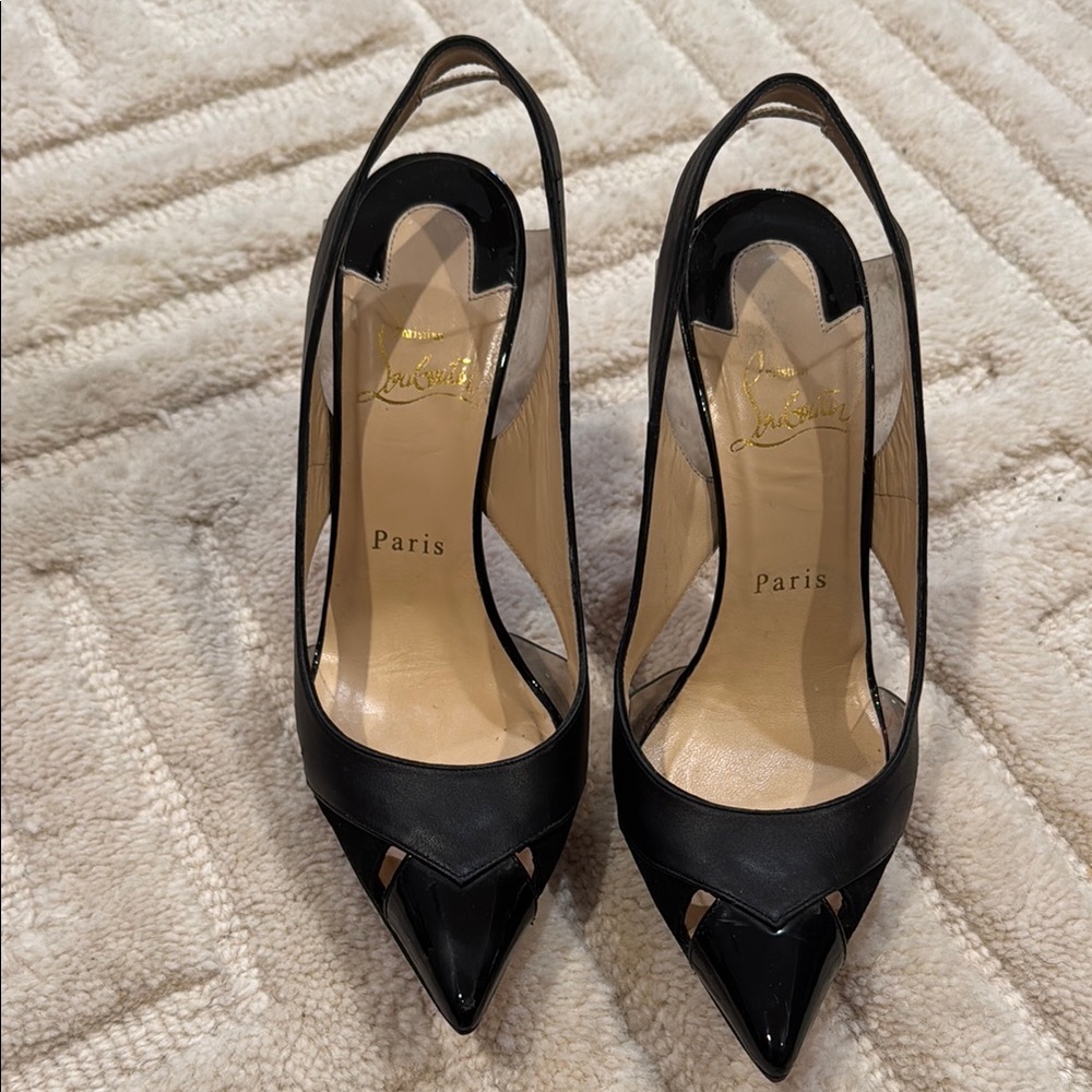 Christian Louboutin Black Sling Back Heel